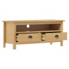 vidaXL Solid Pine Wood TV Stand with Rustic Design, Honey
