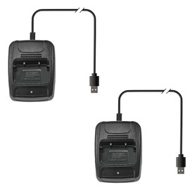 BAOFENG 2 Pack BF-888S Charger USB Plug Adapter Replacemeny for BF-777S Walkie Talkie for Adult Two Way Radio Charger Dock with Indicator Accessories, Black