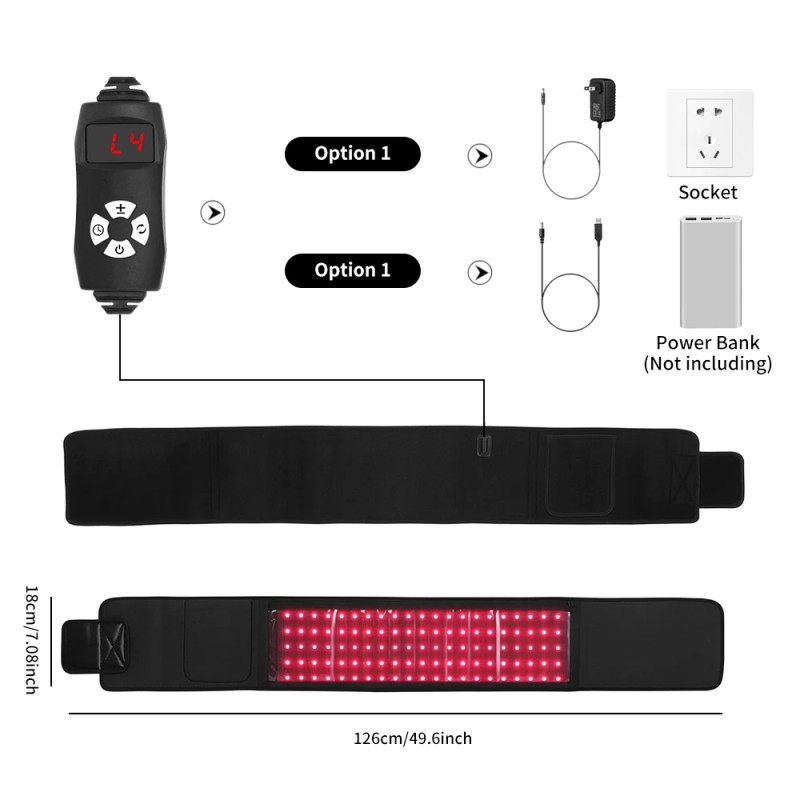 3-in-1 Chips Red Light Belt for Body 660nm 850nm Red