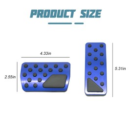 HZEL Car Pedal Cover, 2PCS Aluminum Alloy Vehicle Accelerator Gas Brake Pedal Pads, Non Slip No Drilling Auto Interior Foot Pedal Kit Compatible with 2011-2025 Grand Cherokee Durango(Blue)