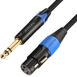 JOMLEY Female XLR to 1/4'' TRS Cable, 6.35mm TRS to XLR Female Microphone Cable, Nylon Braid 3-Pin XLR Female to 6.35mm Stereo Jack Balanced Interconnect Microphone Cable - 1m