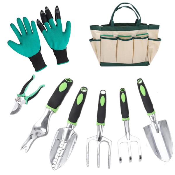 Garden Tool Set, 8 Pcs Heavy Duty Aluminum Rustproof Gardening