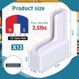 Fulmoon 12 Pack White Boot Base System Magnetic Sign Holder Magnetic Boot Sign Holder Ceramic Magnet Gondola Clip, Add Headers & Toppers