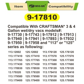 3 Pack 17810 Filter Replacement for Craftsman Shop Vac Filter 9-17810 for 3 to 4 Gallon General Purpose Vacuums