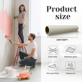 Amylove Carpet Protection Film Plastic Carpet Cover Protector Self Adhesive Covering Tape Heavy Duty Shield for Stairs Rugs Floor Runners Surface Home Renovation Moving Holiday Party Pet