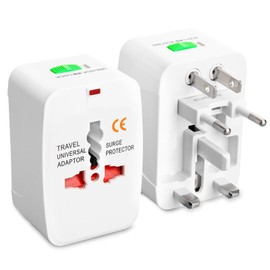 2Pcs Adaptador Universal de Viaje, Adaptadores de Enchufe Internacional Cargador, para Europa, España, Turquía, Reino Unidos, Australia, Americano, Italia, Disponible en Todos los Países y Regiones