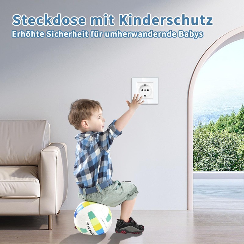 CNBINGO Schuko Single Socket with Claws - Single Wall Socket