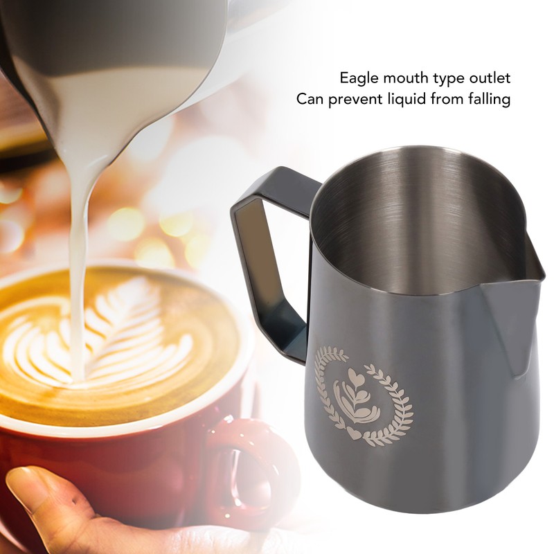 Frothing Jug Pitcher 600ml Food Grade Stainless Steel Milk Frother