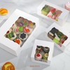 BAKIPACK 15 Roll Cake Boxes, White Bakery Boxes with Window,