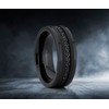 Metal Masters Co. Tungsten Carbide Black Wedding Band Eternity Ring,