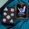ARUOHHA Hollow DND Metal Dice Set 7PCS Silver Purple Role