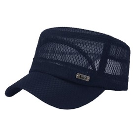 crazy bean Trucker Cap with Mesh Men Women Army Military Cap Adjustable Ventilated Baseball Caps Vintage Baseball Cap Hat Summer Hat Golf Tennis Visor Hat, navy blue