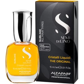 Alfaparf Milano Semi Di Lino Sublime Cristalli Liquidi The Original - Suero Iluminador y Protector TÉRMICO para el Cabello, Brillo Extremo Todo Tipo de Cabello, 15 ml