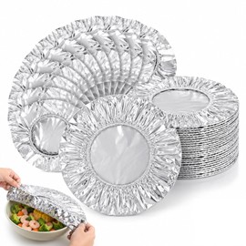 50PCS Stretchy Foil Food Covers, Insulated Aluminium Foil Covers for Food, Aluminum Foils for Daily Meal Prep and Outdoor Activities