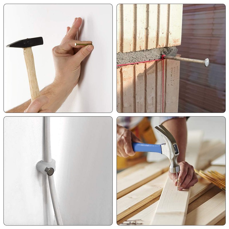 sourcing map Hardware Nails Carbon Steel Point Tip Wall Cement