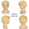 Yan Dream 4pcs Men Short Straight Blonde Wig with Flag