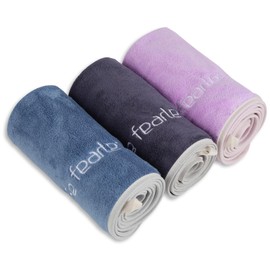 Xoofewal Microfiber Gym Towel Set for Men Women, Super Soft and Quick-Drying Towels for Fitness, Yoga, Cycling, Swimming (Blue+Grey+Purple, 3 Pack)