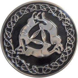 GBJUK Triple Hare Rabbit Enamel Pin Badge with Clasp Back