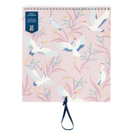 Busy B 2025 Wall Calendar - Family Calendar, Birds Design with 5 Columns & Storage Pockets - Monthly 2025 Calendar for Busy Families with Colour-Coded Stickers - 23.5 x 25.5cm
