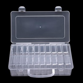 Rolabling Clear Plastic Bead Organizer Box with Hinged Lids Jewelry Storage Containers for Beading DIY Nail Decoration Diamond Painting Small Parts Organizer Portable Craft Supply Case (clear 20pcs)