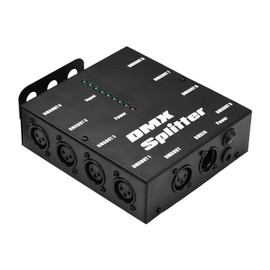 SIUKE DMX512 Optical Signal Amplifier Spliter Distributor 1 Direct Input & Output 8 Independent Outputs for Light Controller Stage Console Party DJ Club Disco KTV Light with Power Adapter,Signal Split