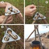 Heveer Camping Tripod Grill Board Portable Tripod Ring with Adjustable
