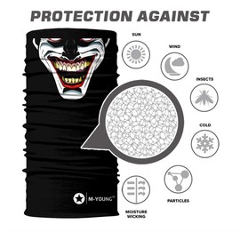 Skull Face Sun Mask half,Bandanas,Neck Gaiter, Headwear, Headband for Fishing, Hunting,Yard work (White2)