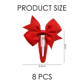 Pack of 8 Hair Clips with Red Bow, Children's Headwear, Cute Hair Accessories for Girls, Hair Clips for Hair Decoration, Fashionable and Simple Hair Clips