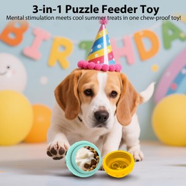 PawSailor Dog Treat Dispensing Toys, Interactive Slow Feeder Toy - Fill and Freeze Dog Food, Keep Them Busy-Reduces Anxiety/Boredom for Small Medium Breeds Green