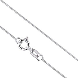 Designer Inspirations Boutique 18" Inch Sterling Silver 0.8 mm Wide Round Snake Chain Necklace for Women Men Unisex - Fine Silver Chain - Weight: 2.2 Grams, SCPM25