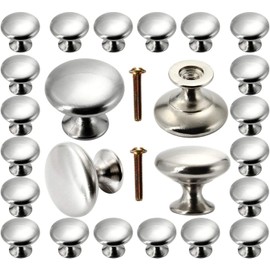 MSYU 30 Pack Cabinet Knobs, Brushed Nickel Cabinet Knobs Silver with Screws for Dresser Drawer Cabinet Cupboard, Perfect Kitchen Cabinet Hardware for Your Home, Kitchen, Bathroom, Bedroom