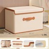 11L Beige Non-Woven Fabric Clothes Storage Box with Lid, Wardrobe