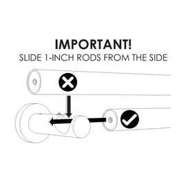 Ivilon Ceiling or Wall Mount Curtain Rod Brackets Holders for Curtain Rods of 7/8 and 1 Inch Diameter. Set of 2. Color Satin Nickel