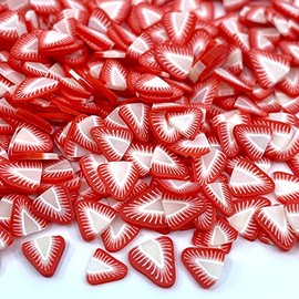 Strawberries Clay Fruit Glitter Shapes Mix for face Body Hair and Nail Art | Loose Glitter Nail Confetti Crafts Resin (4oz)