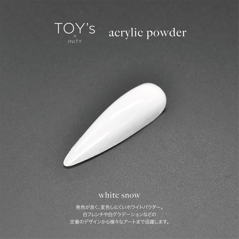 TOY's x INITY T-AP03 Acrylic Powder, White Snow, 0.9 oz