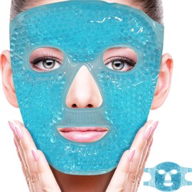 Máscara de Hielo, Máscara de Gel Frio Adecuadas para Ojos Hinchados/Ojeras/Migraña/Alivio del Estrés, Antifaz para Dormir Fria y Caliente con Respaldo de Felpa Suave, Regalo de San Valentín(Azul)