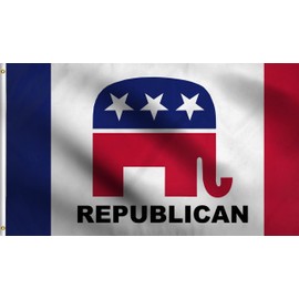 DMSE New Republican Party Flag 2X3 Ft Foot 100% Polyester 100D Flag UV Resistant (2'X3' Ft Foot)