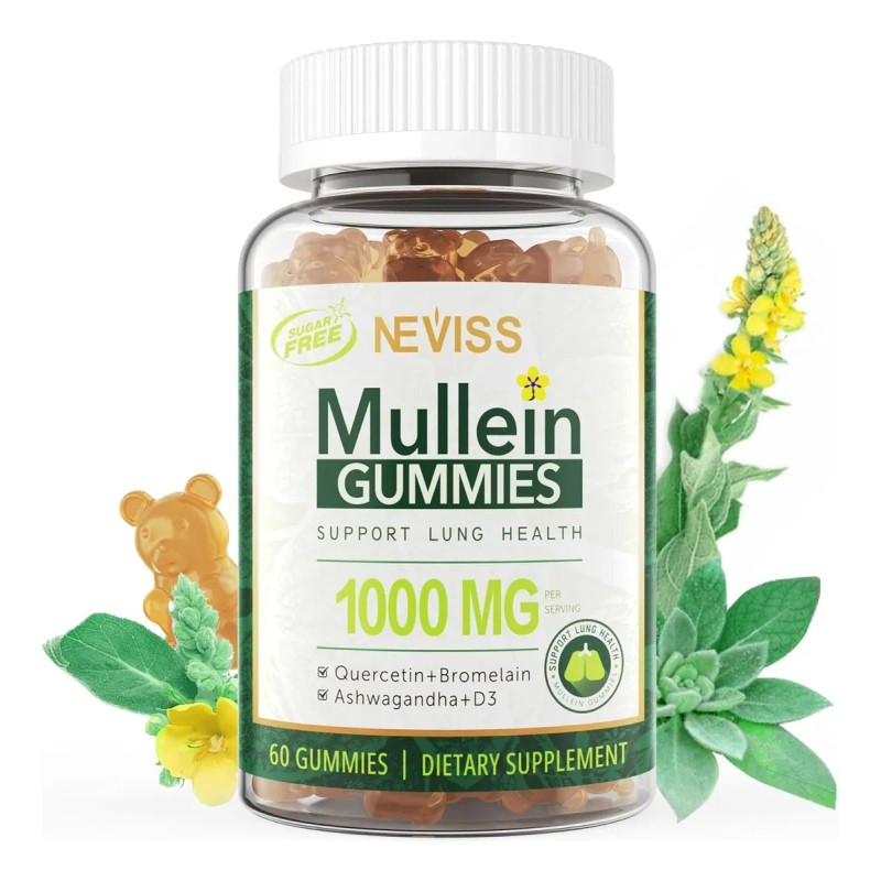 Gomitas de Mullein para Limpieza Pulmonar – Sin Azúcar, 90