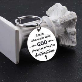 Baptism Gifts for Men Boys Baptismal Gifts for Men Pastor Gifts for Men Ordination Retirement Gift for Pastor Priest Catholic Man of God Spiritual Confirmation Inspirational Christian Keychain Keyring