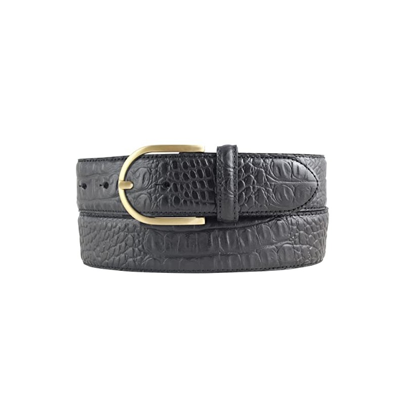 BELTINGER Women's Belt with Gold Belt Buckle and Crocodile Embossed