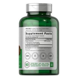 Horbaach Ceylon Cinnamon, 6000 mg per serving, 150 Capsules, Non-GMO, Gluten-Free