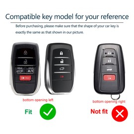 Lcyam Key Fob Cover Soft TPU Case, Compatible with Toyota 2025 Camry 2024 Corolla Crown Tacoma Fortuner Corolla Tundra Venza Grand Highlander RAV4 XSE Prime Land Cruiser Prado Hilux, Black