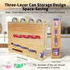 Wood Cat Food Can Organizer, 3-Tier Stackable FIFO Pantry Organizer,