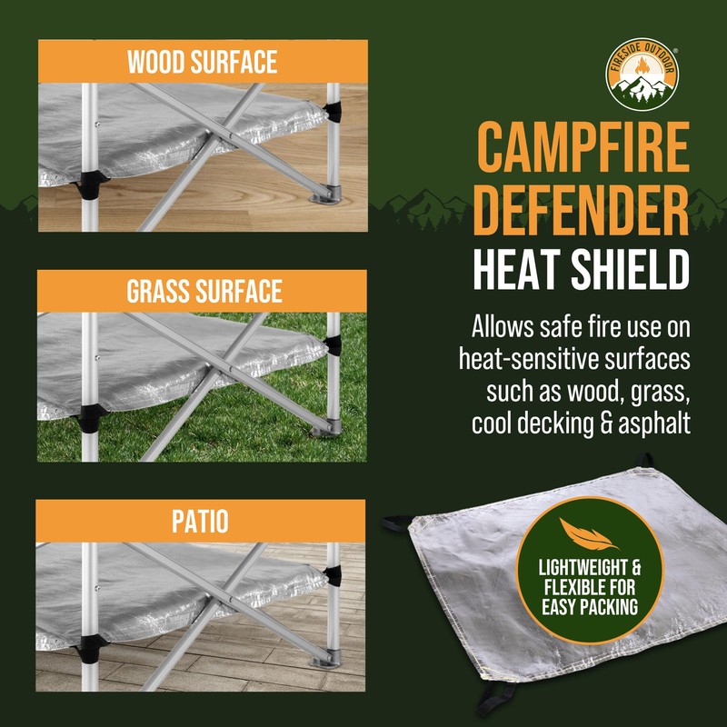 Fireside Outdoor Replacement Heat Shield 24"x24" - Firepits for Outside,