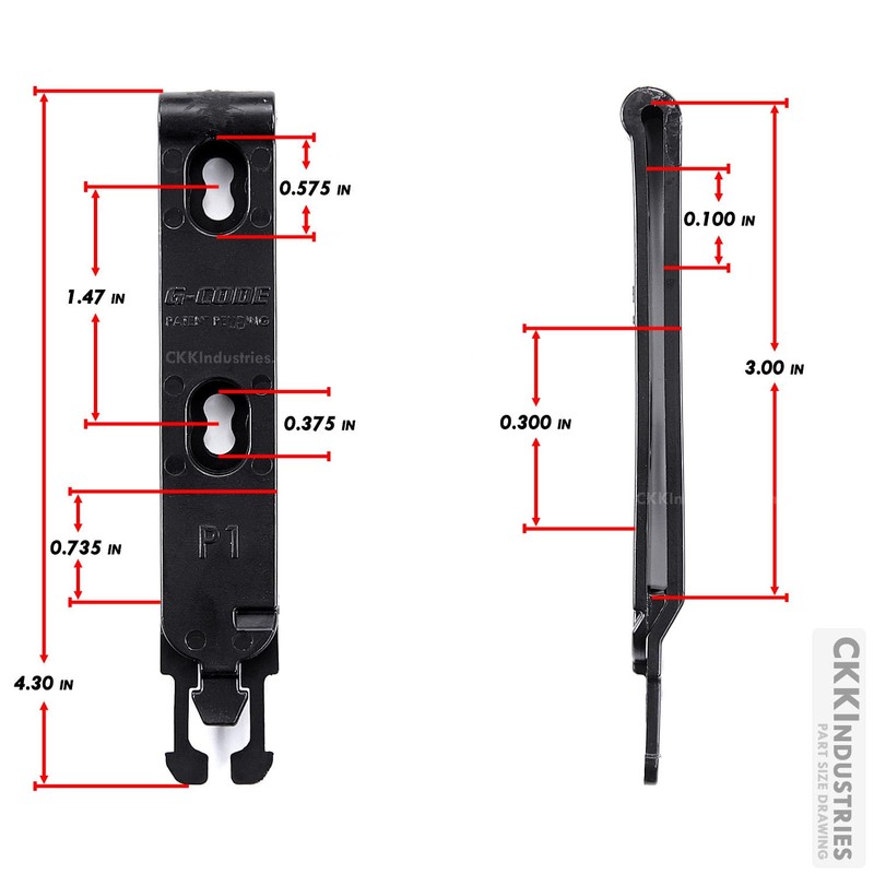 HolsterSmith G-Code P1 Molle Clip Attachment – (1 Pack w/Mounting