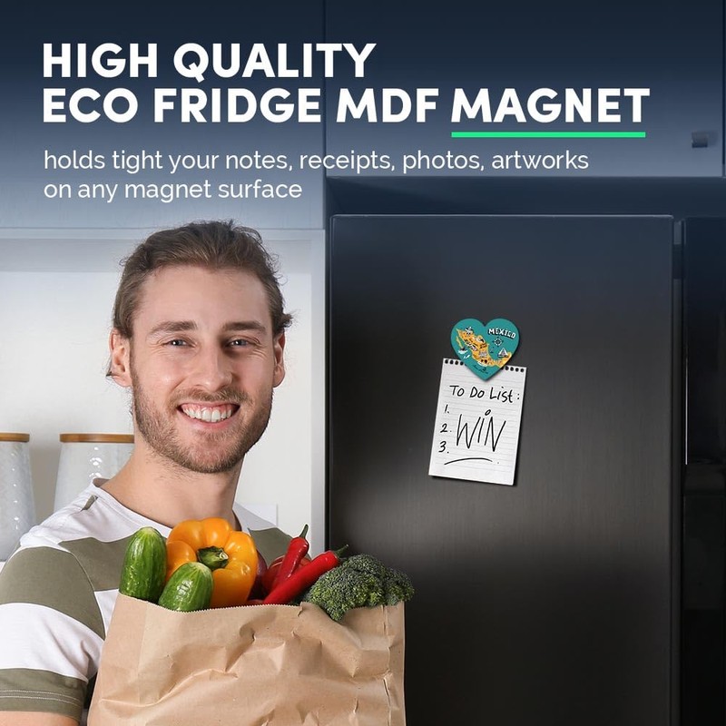 1x Heart MDF Magnet 6cm - Mexico Mexican Map Fun