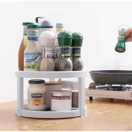 OCAR 2 Niveles Organizador Giratorio, Especieros para Cocina Antideslizante,Organizador de Cocina, Base Giratoriap,para Cocina, Oficina, Refrigerador 