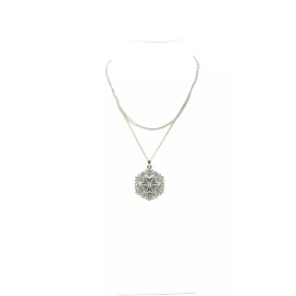 Charter Club Women's Silver-Tone Crystal Snowflake Necklace Pendant 36"