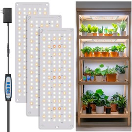 Aumtrly Grow Light, Full Spectrum Under Cabinet Plant Lights for Indoor Growing 3 Panels, Lightweight Plant Light Panel with UL Adaptor, Large Area Illumination 414 LEDs Grow Lamp for Seedlings