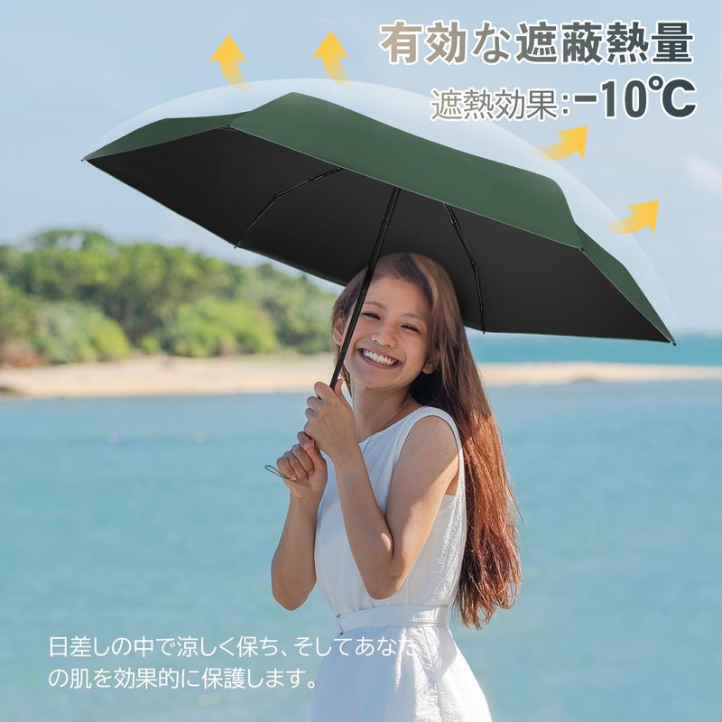 ZOMAKE Parasol Folding Umbrella, Ultra Lightweight, Compact, UPF50+ UV Protection,
